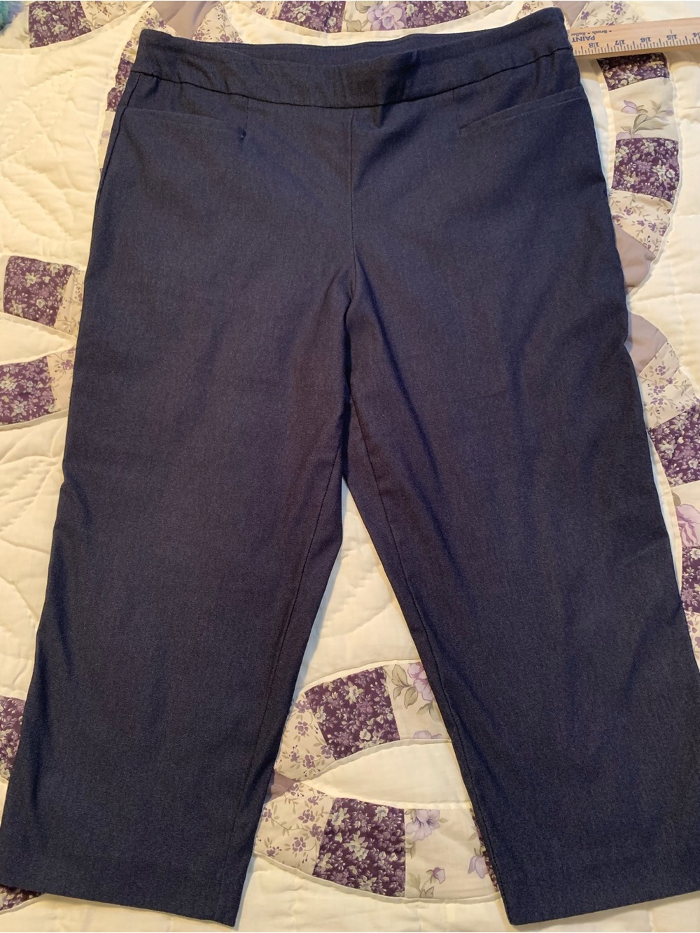 Time and Tru Dark Navy Cropped Stretch Dressy Pants